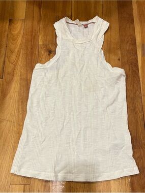 Anthropologie White Textured Racerback Tank